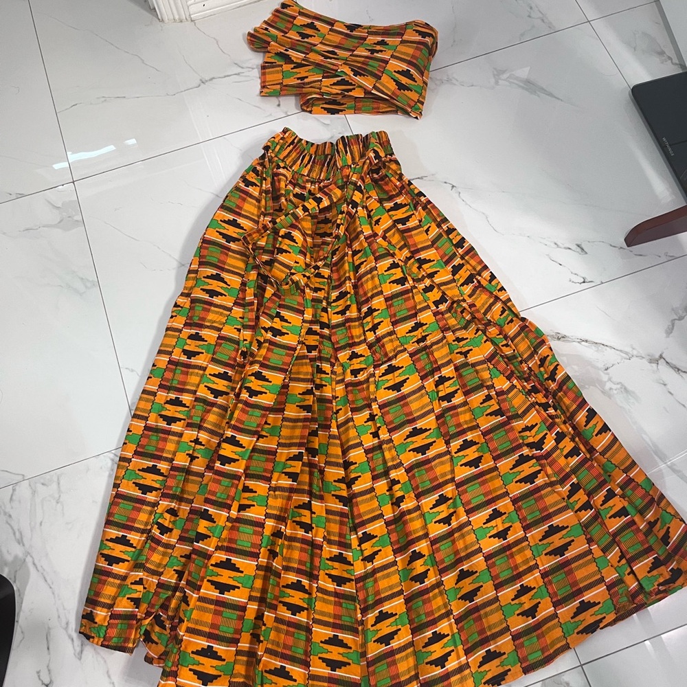 Advance Apparels Orange Yellow Maxi A-line Skirt